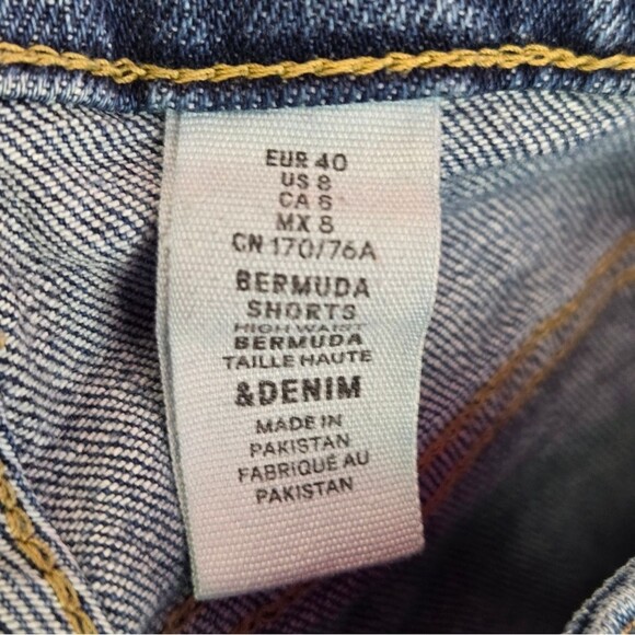 H&M High Waist Bermuda Jean Shorts Sz 8 - Picture 5 of 6